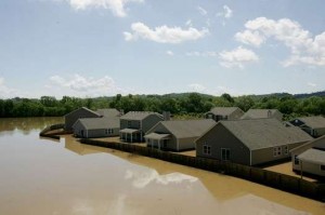 Flooded homes in Bellevue