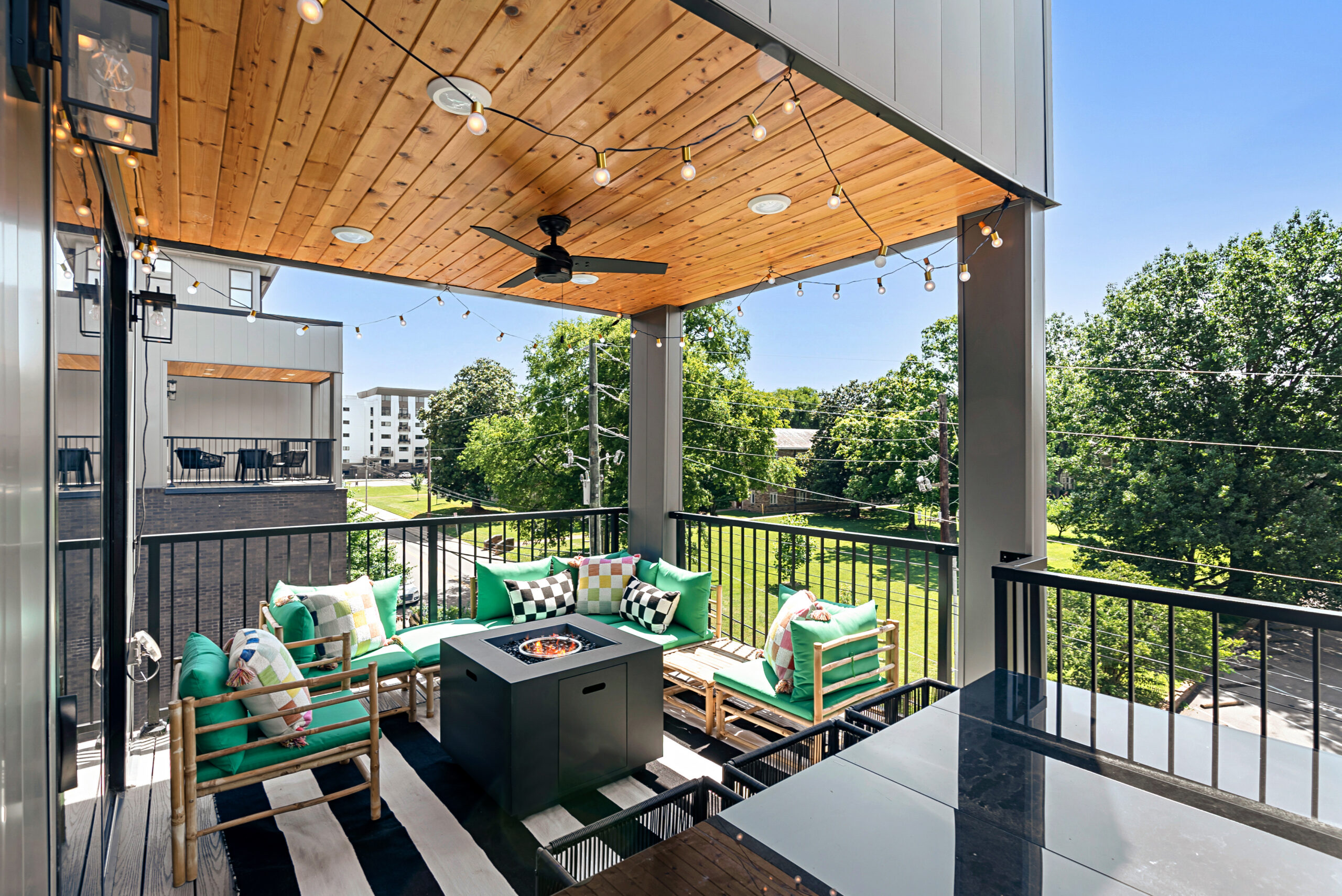 Rooftop terrace at Musica Nashville STR townhomes on Music Row