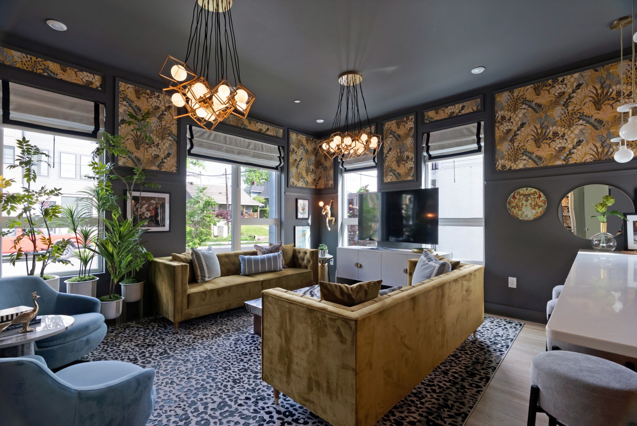 Nashville Airbnb investment property interior living room with natural light designed for short term rental performance and guest appeal