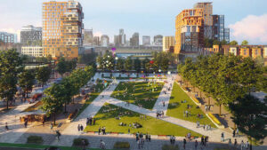 East Bank Nashville development rendering showing future growth and Nashville real estate market trends