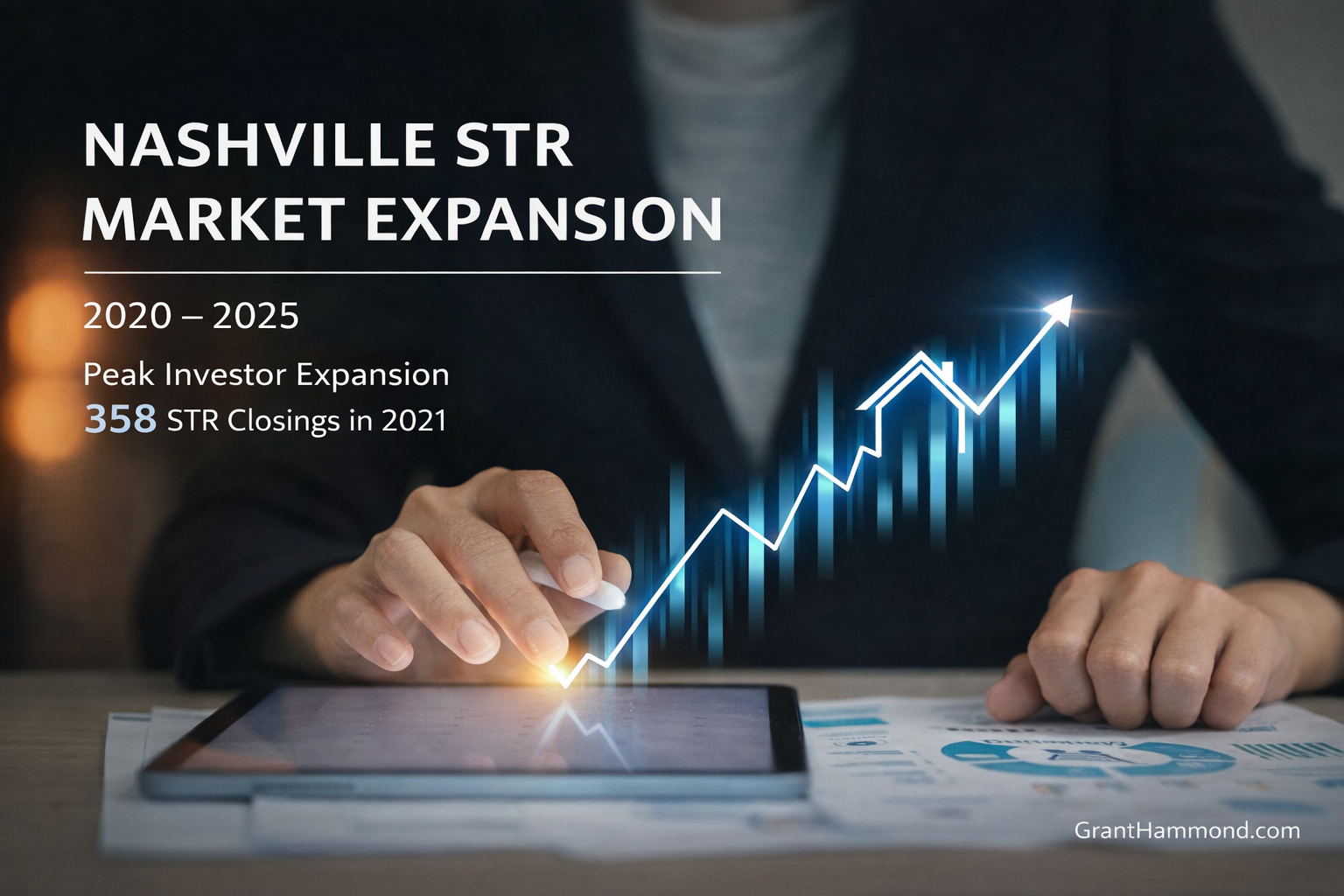 Graphic illustrating expansion of the Nashville short term rental investment market and peak STR closings in 2021