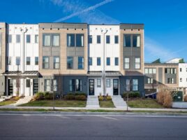 Lucy Nashville Airbnb townhomes exterior modern short term rental community Nashville