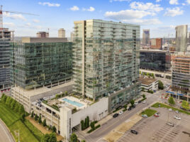 Twelve Twelve Nashville exterior high rise at 1212 Laurel Street in The Gulch