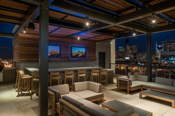 Twelve Twelve Nashville rooftop lounge with skyline views in The Gulch
