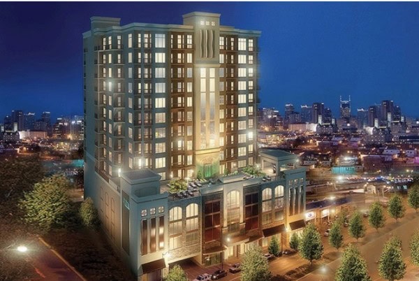 Rhythm at Music Row 14-story luxury condo tower at 1510 Demonbreun Street in Nashville's Music Row District