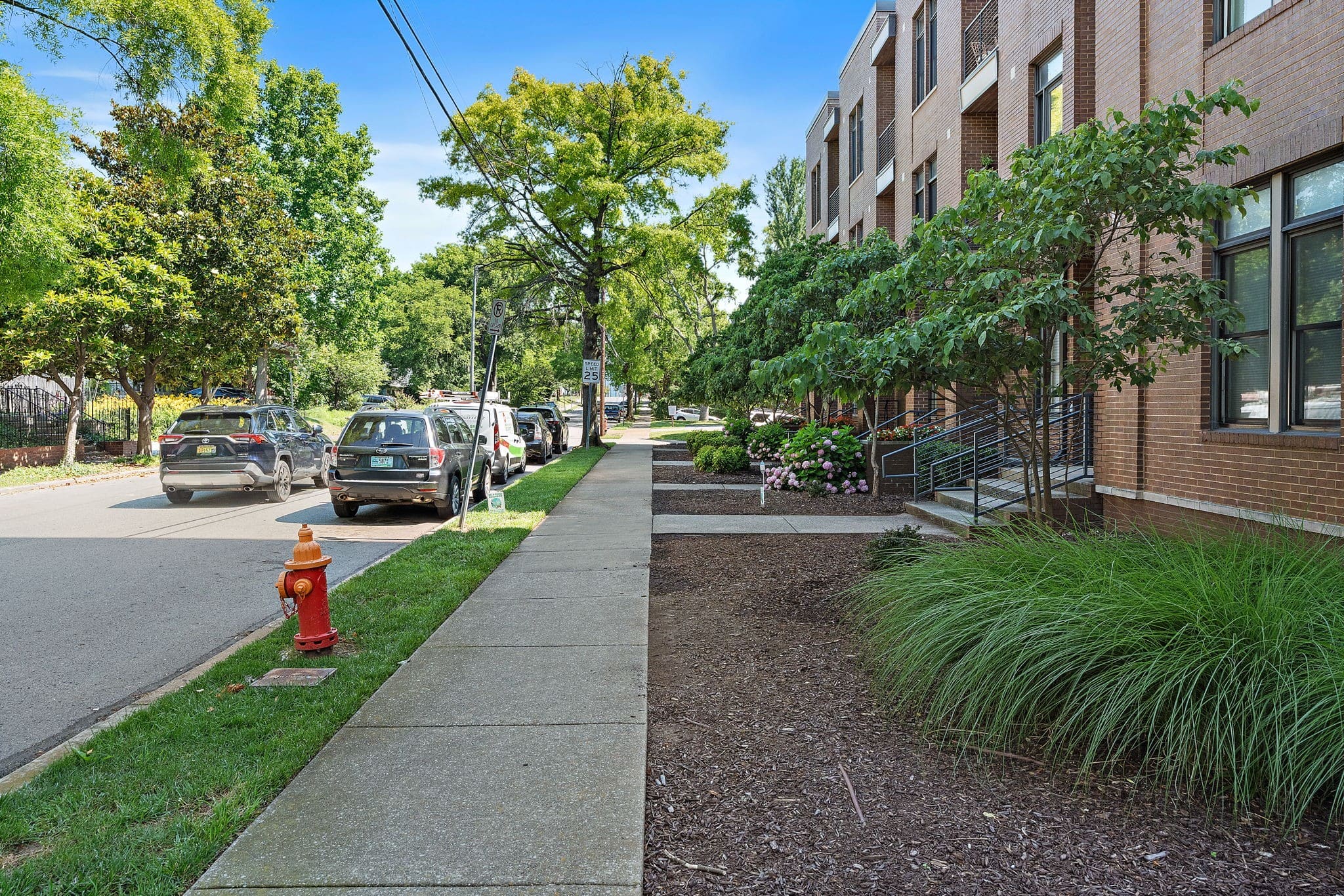 The Glen condominium streetscape view from 18th Avenue South in Music Row District Nashville
