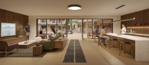 Modernest WeHo club room amenity at 1425 4th Avenue South, Wedgewood-Houston Nashville Airbnb-eligible condo development by Studio APA