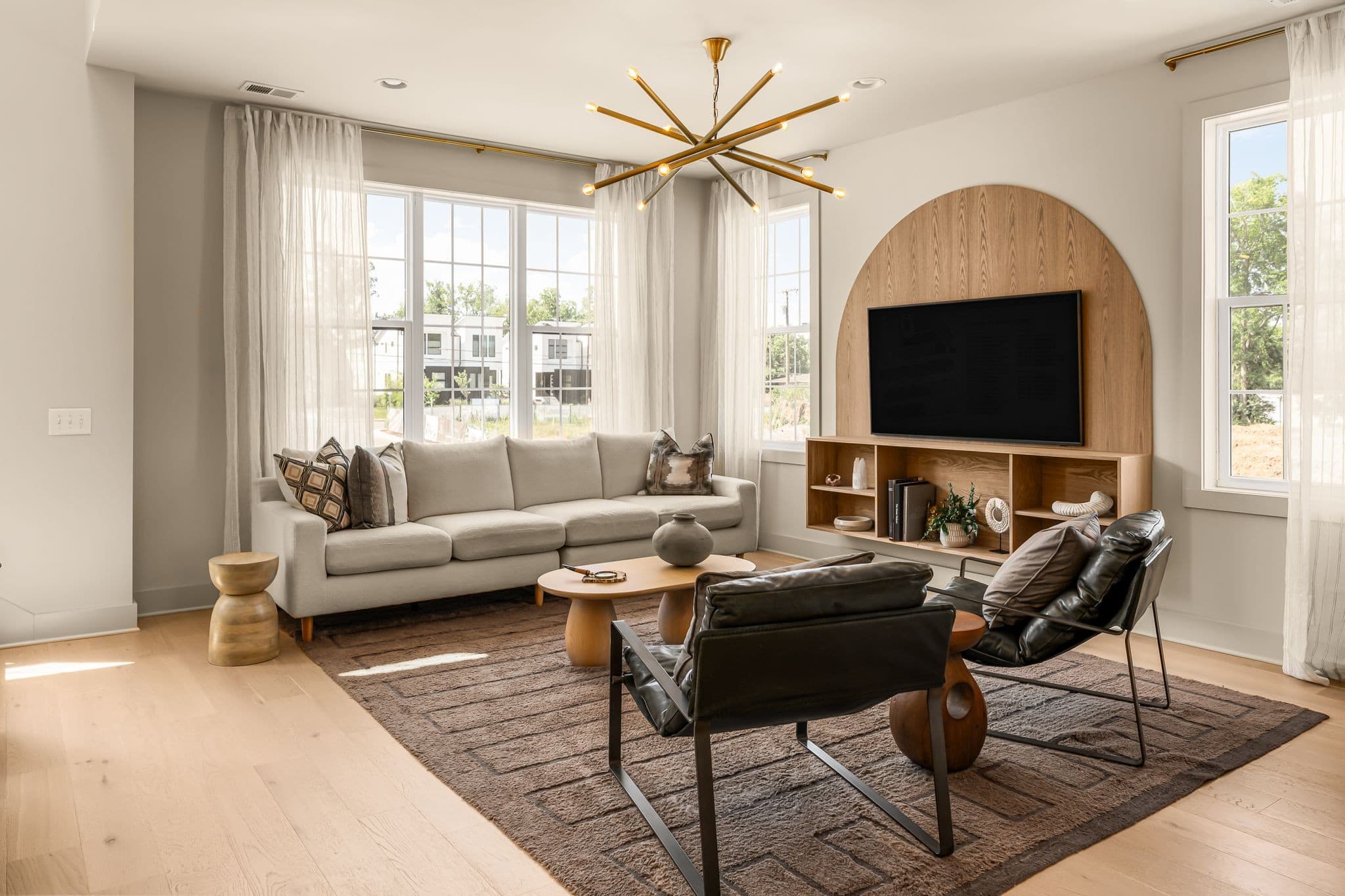 Living room interior at the Solaya Performance Showroom designed by Murphy Maude Interiors