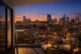 View of downtown Nashville skyline from The Jesse at 730 Main Street in East Nashville, showing short term rental proximity to Lower Broadway entertainment district