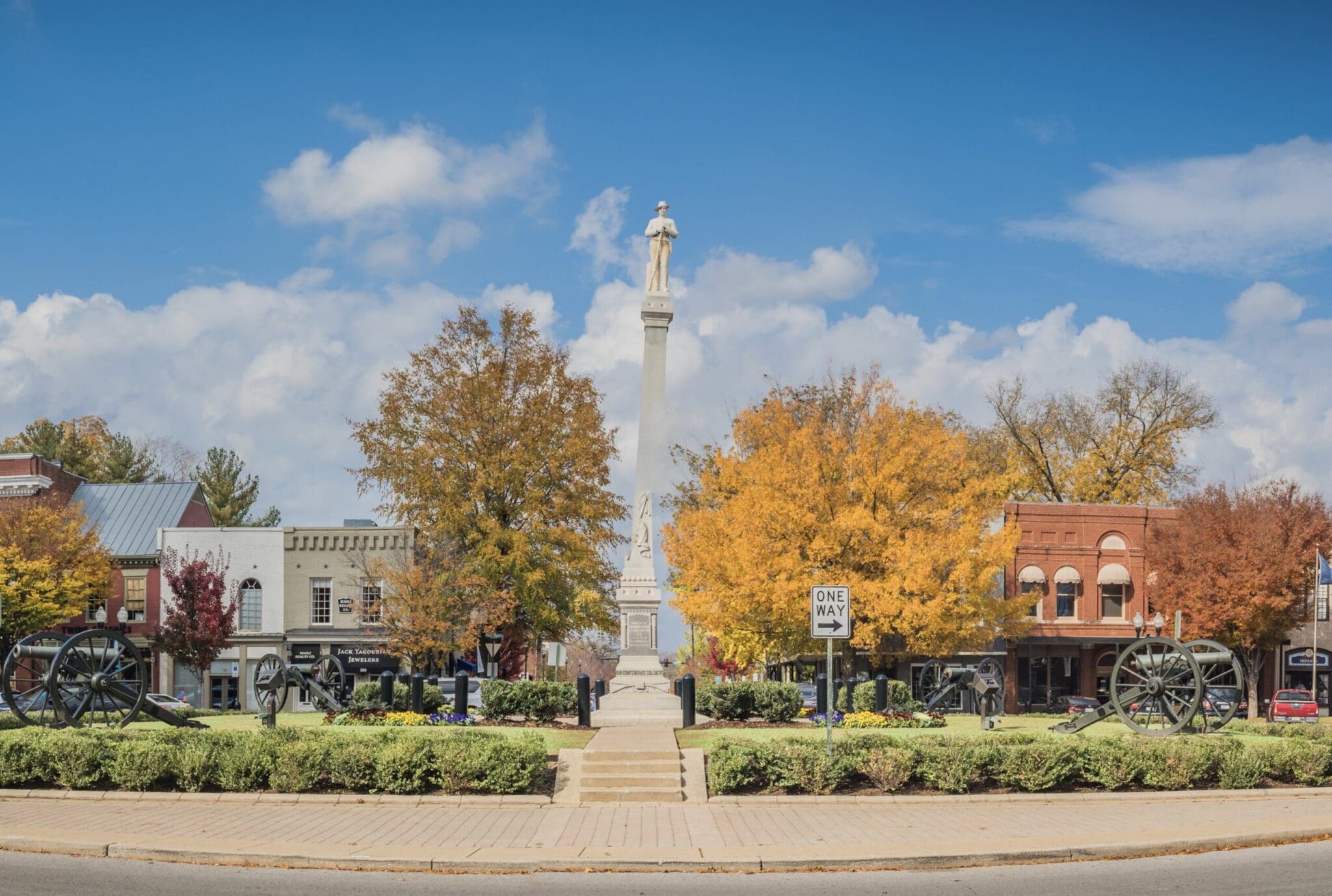 Historic downtown Franklin, Tennessee, in Williamson County, near Franklin homes for sale