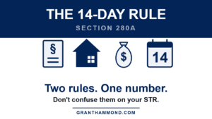 Section 280A 14-day rule for Nashville STR owners: two rules, one number