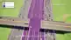 TDOT rendering of the I-24 Southeast Choice Lanes showing existing travel lanes in grey and two new tolled Choice Lanes in purple in each direction through an interchange